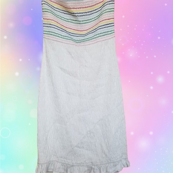 Pink Green Smock Dress Size S - Rainbow Stitch - Picture 3 of 3